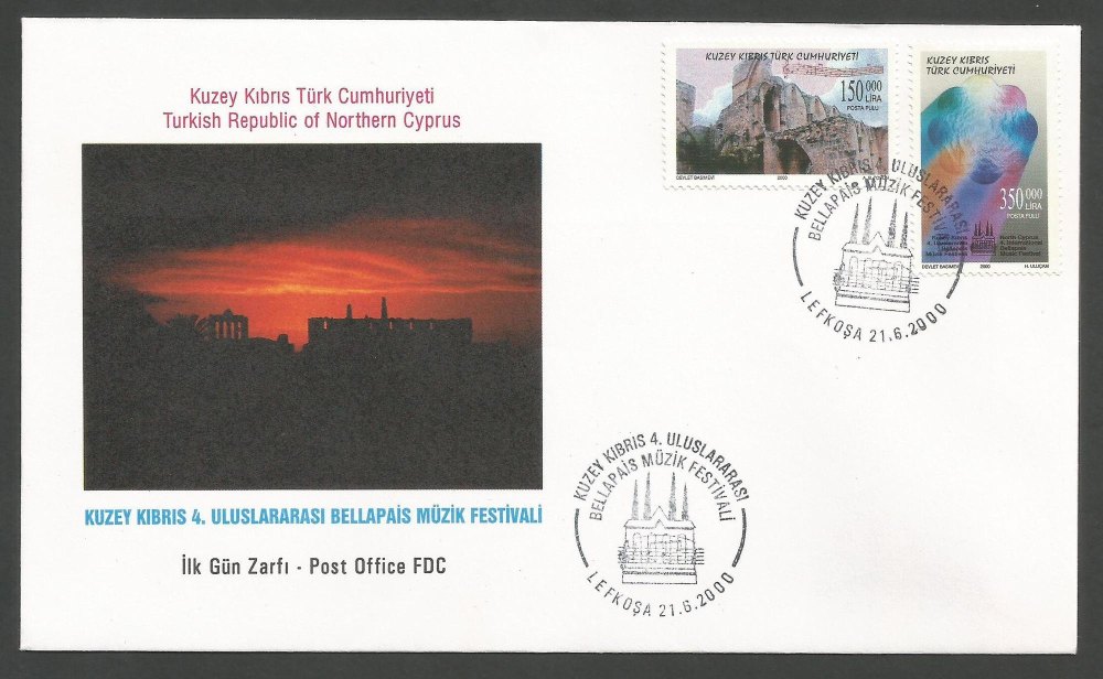 North Cyprus Stamps SG 510-11 2000 4th Bellapais music festival - Official 