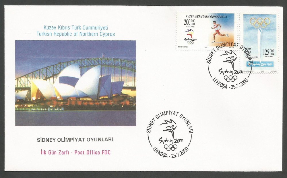 North Cyprus Stamps SG 513-14 2000 Sydney Olympic Games - Official FDC 