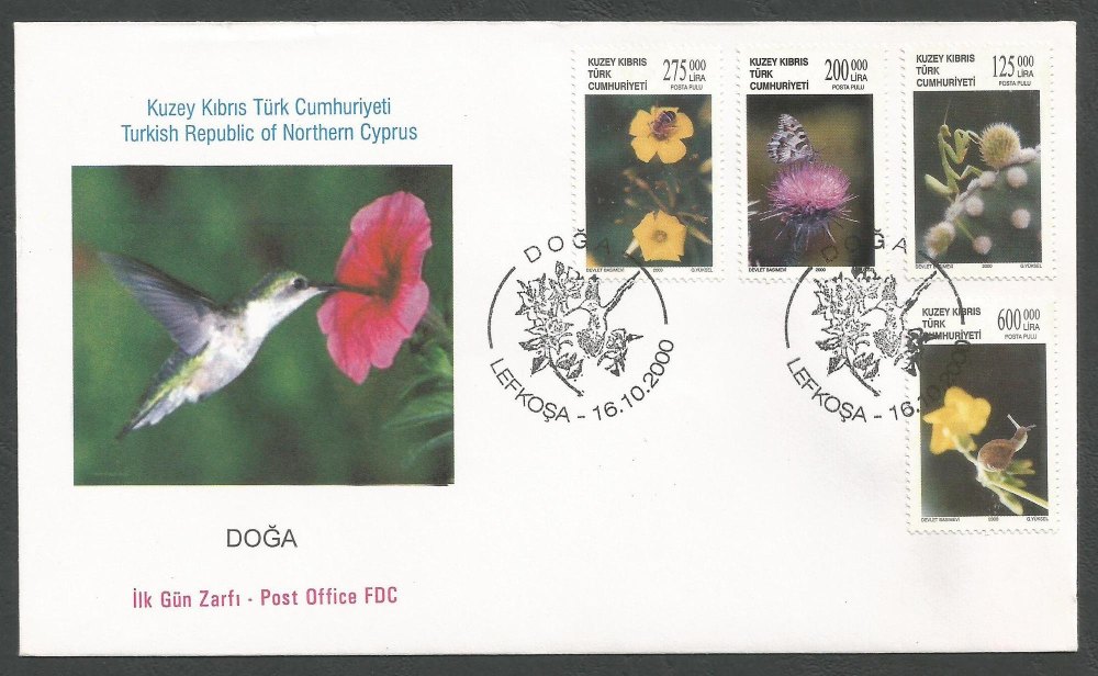 North Cyprus Stamps SG 516-19 2000 Nature Insects and Flowers - Official FD