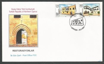 North Cyprus Stamps SG 524-25 2001 Historic Buildings - Official FDC