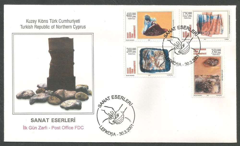 North Cyprus Stamps SG 526-29 2001 Modern Art - Official FDC