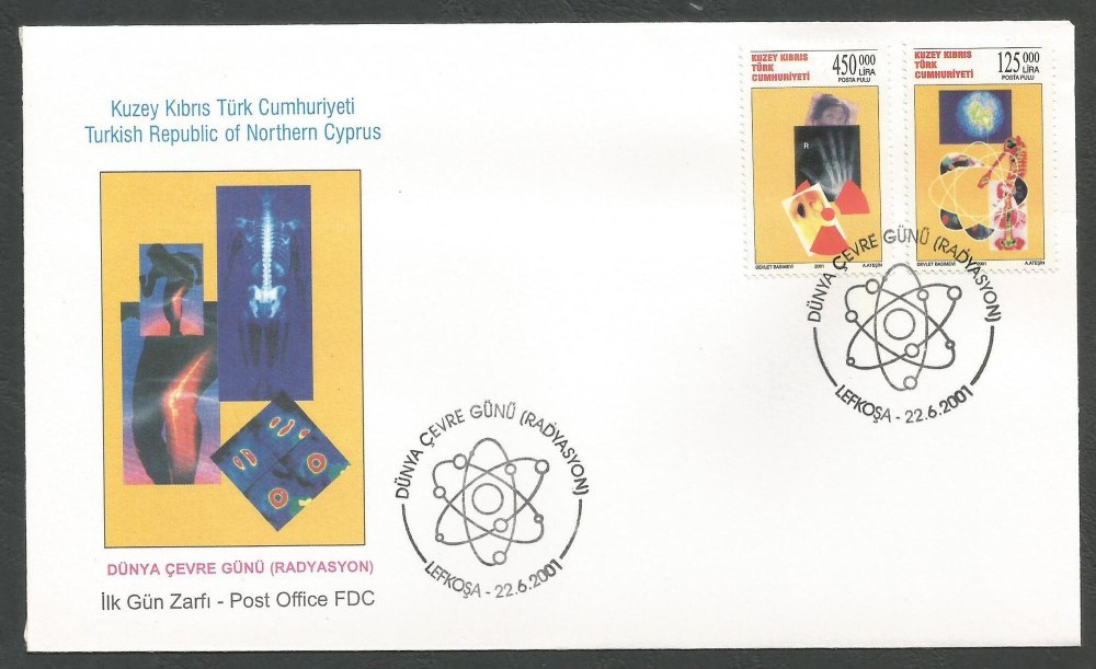 North Cyprus Stamps SG 532-33 2001 Environment day Radiation - Official FDC