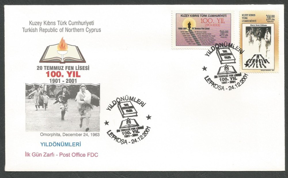 North Cyprus Stamps SG 542-43 2001 Anniversaries - Official FDC