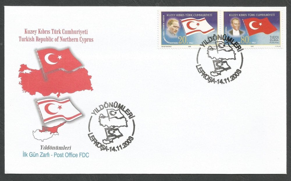 North Cyprus Stamps SG 582-83 2003 Political Anniversaries - Official FDC