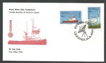 North Cyprus Stamps SG 228-29 1988 Europa Transport - Official FDC