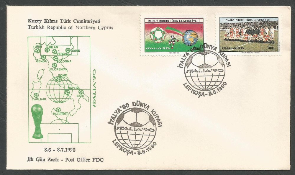 North Cyprus Stamps SG 282-83 1990 Italy World Cup Football - Official FDC