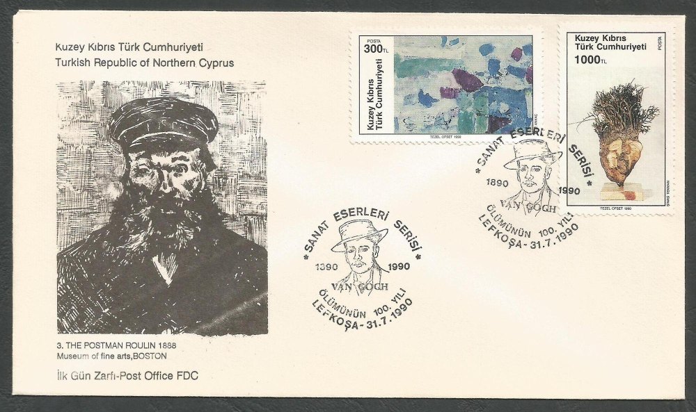 North Cyprus Stamps SG 284-85 1990 Art 9th Series - Official FDC