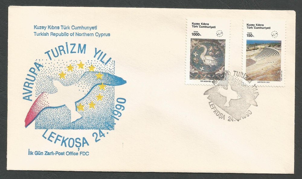 North Cyprus Stamps SG 286-87 1990 Tourism - Official FDC