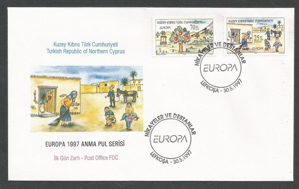 North Cyprus Stamps SG 443-44 1997 Europa Tales and legends - Official FDC