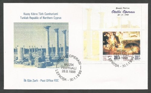 North Cyprus Stamps SG 487 MS 1999 Othello Opera in Cyprus - Official FDC