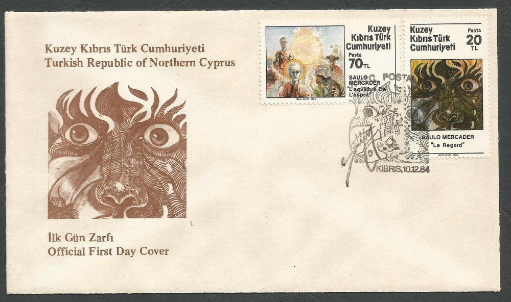 North Cyprus Stamps SG 163-64 1984 Mercader Art Paintings Reduced price - O