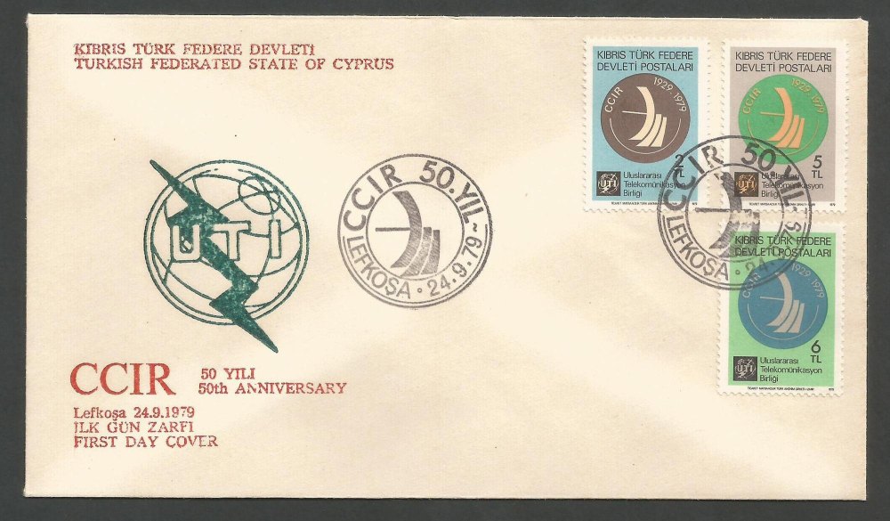 North Cyprus Stamps SG 82-84 1979 50th Anniversary of International Radio Committee - Unofficial FDC (k250)
