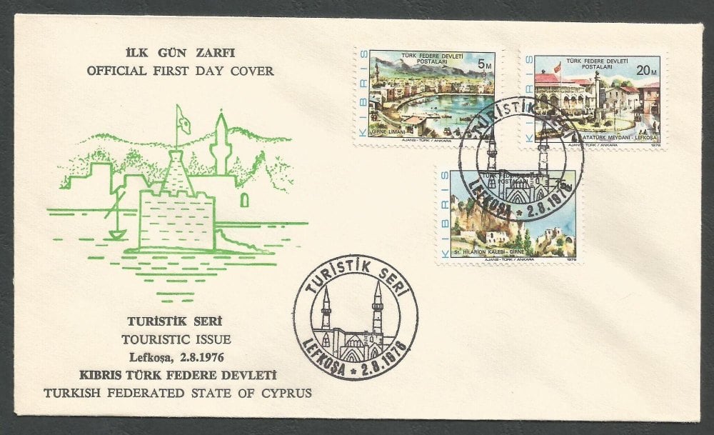 North Cyprus Stamps SG 36-38 1976 New Design - Official FDC