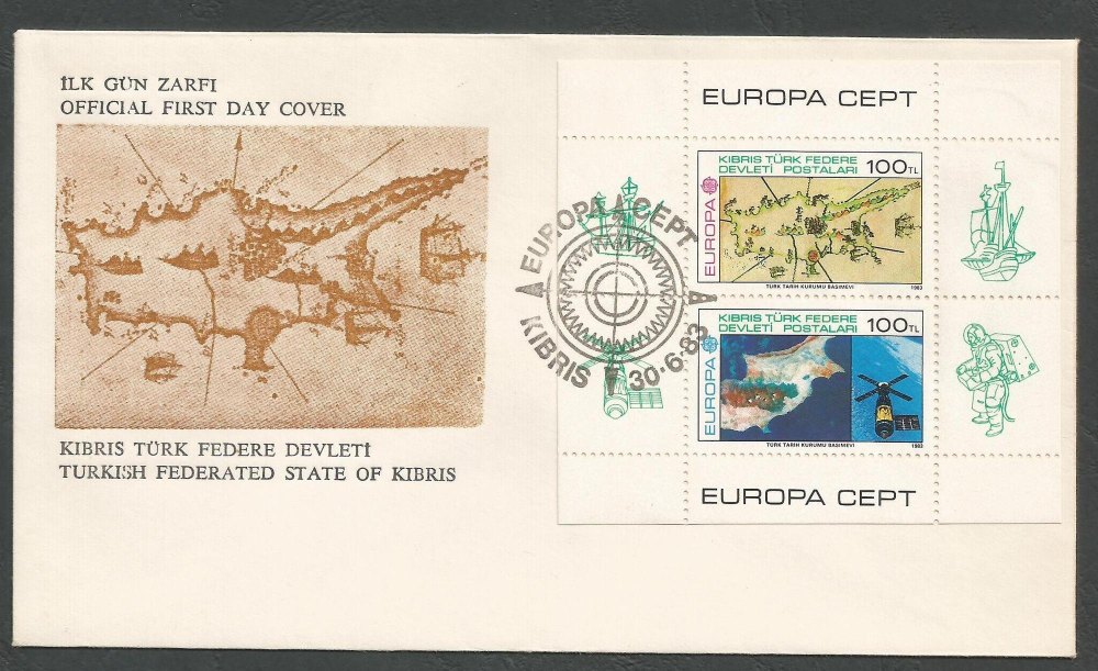 North Cyprus Stamps SG 134 MS 1983 Skylab - Official FDC