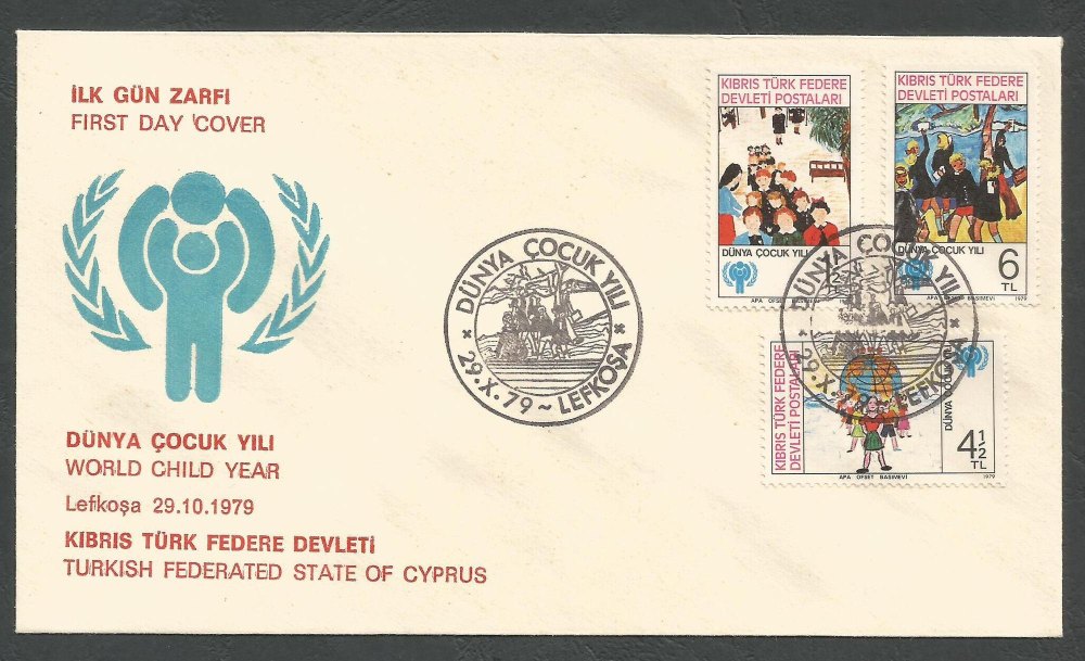North Cyprus Stamps 85-87 1979 World Child Year - Unofficial FDC (k251)