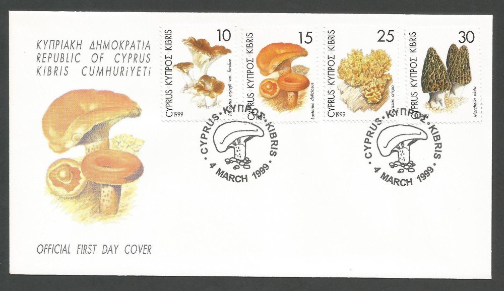 Cyprus Stamps SG 965-68 1999 Mushrooms - Official FDC 