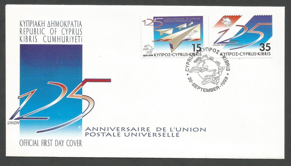 Cyprus Stamps SG 976-77 1999 UPU - Official FDC