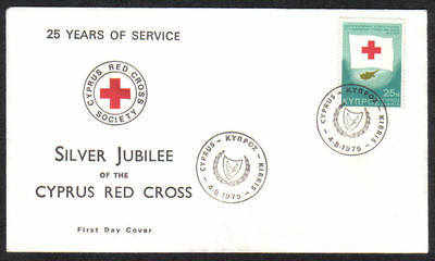 Unofficial Cover Cyprus Stamps 1975 Silver Jubilee of the Cyprus Red Cross 