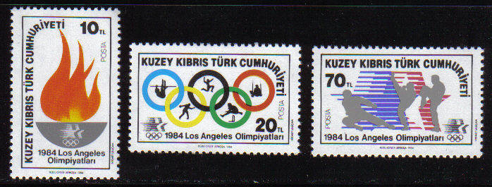 North Cyprus Stamps SG 150-52 1984 Los Angeles Olympic Games - MINT