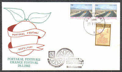 North Cyprus Stamps 1982 Orange festival Slogan Cachet - Unofficial Cover (