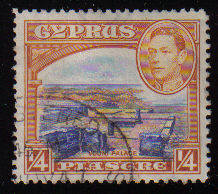 Cyprus Stamps SG 151 1938 KG VI 1/4 Piastre - USED (c526)