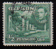 Cyprus Stamps SG 152 1938 KGVI 1/2 Piastre - USED (c528)
