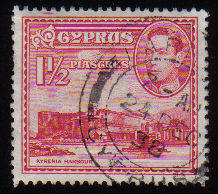 Cyprus Stamps SG 155 1938 KGVI  1 1/2  Piastres - Used (c537)