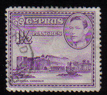 Cyprus Stamps SG 155a 1943 KGVI  1 1/2  Piastres - USED (c502)