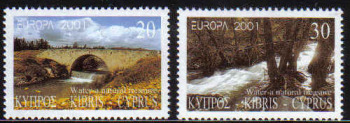 Cyprus Stamps SG 1015-16 2001 Europa Rivers - MINT
