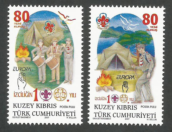 North Cyprus Stamps SG 0651-52 2007 Centenary of Scouting - MINT 