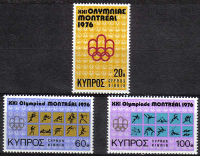 Cyprus Stamps SG 471-73 1976 Montreal Olympic Games - MINT
