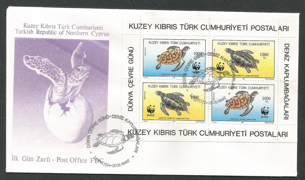North Cyprus Stamps SG 335 MS 1992 World Environment Day - Official FDC