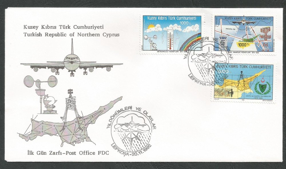 North Cyprus Stamps SG 344-46 1992 Aniversaries and Events 2nd Series - Off