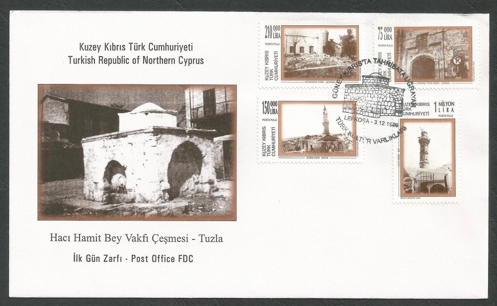 North Cyprus Stamps SG 499-502 1999 Historic Buildings - Official FDC