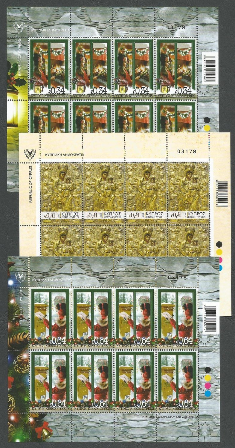 Cyprus Stamps SG 2015 (L) Christmas - Full sheets MINT 