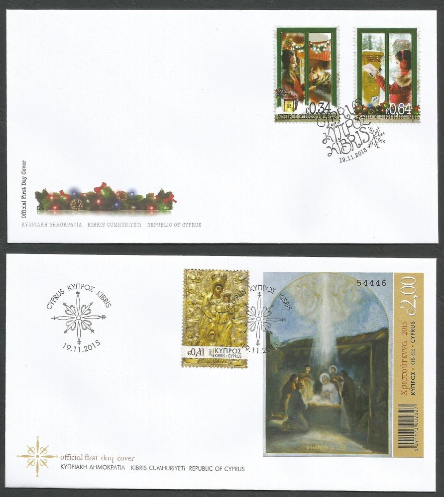 Cyprus Stamps SG 1383-86 2015 Christmas - Official FDC