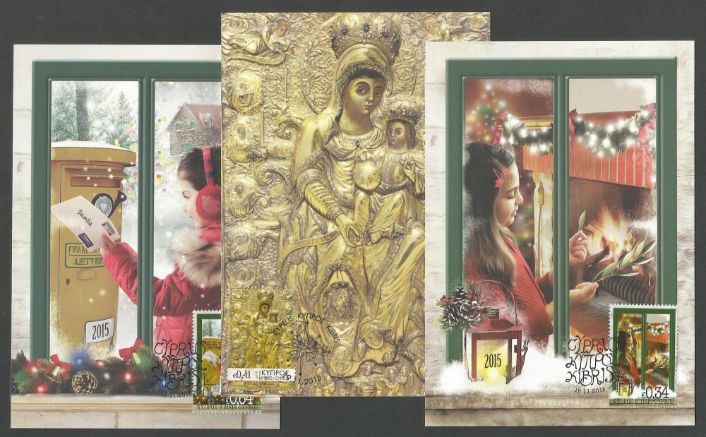 Cyprus Stamps Maxim Postcard Type 17 2015 Christmas