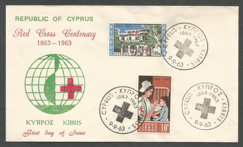 Cyprus Stamps SG 232-33 1963 Red Cross centenary - Unofficial FDC (k303))