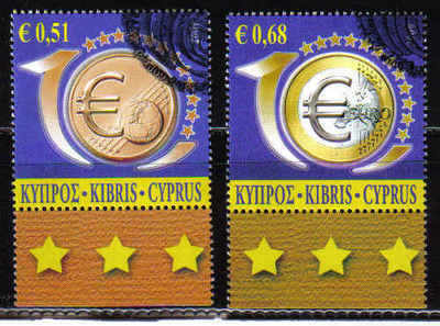 Cyprus Stamps SG 1182-83 2009 10th Anniversary of the Euro - USED (a744)