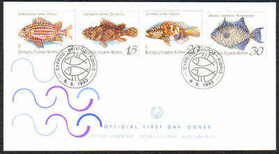Cyprus Stamps SG 837-40 1993 Fish Official - FDC