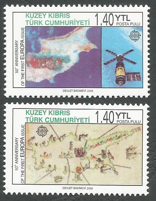 North Cyprus Stamps SG 0620-21 2006 Europa Anniversary - MINT