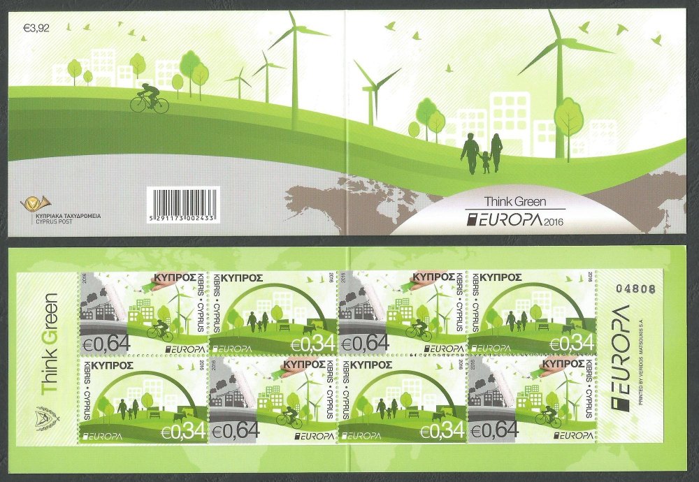 Cyprus Stamps SG 2016 (c) Europa Think Green - Booklet MINT
