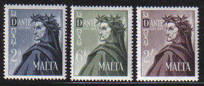 Malta Stamps SG 0349-51 1965 700th Birth centenary of Dante - MINT