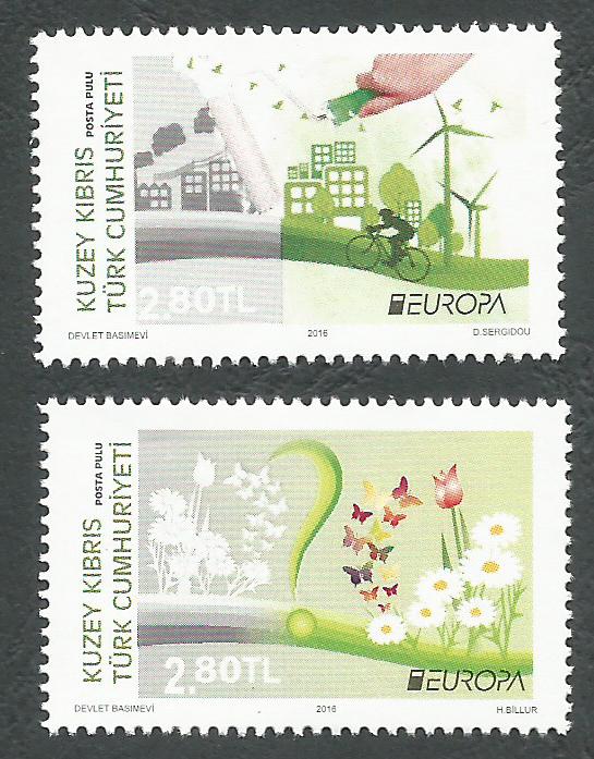 North Cyprus Stamps SG 0816-17 2016 Europa Think Green - MINT