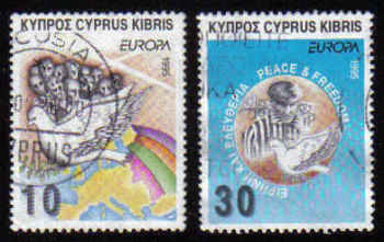 Cyprus Stamps SG 883-84 1995 Europa Peace and Freedom - USED (c914)