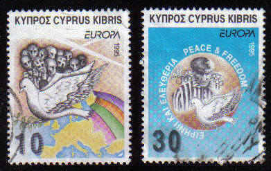 Cyprus Stamps SG 883-84 1995 Europa Peace and Freedom - USED (c913)