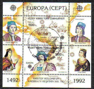 North Cyprus Stamps SG 334 1992 Discovery of America - USED (d002)