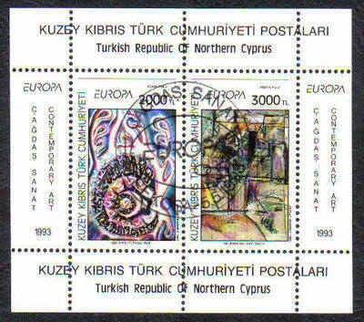 North Cyprus Stamps SG 353 MS 1993 Europa Art Contemporary - USED (d008)