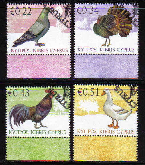 Cyprus Stamps SG 1194-97 2009 Domestic Fowl of Cyprus - USED (b458)