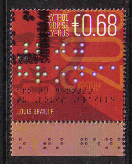 Cyprus Stamps SG 1185 2009 Louis Braille 200th Birth Anniversary - CTO USED